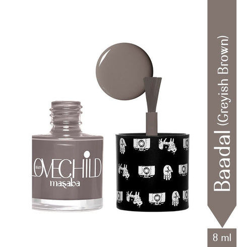 LoveChild Baadal  Breathable Greyish Brown Glossy Nail Paint